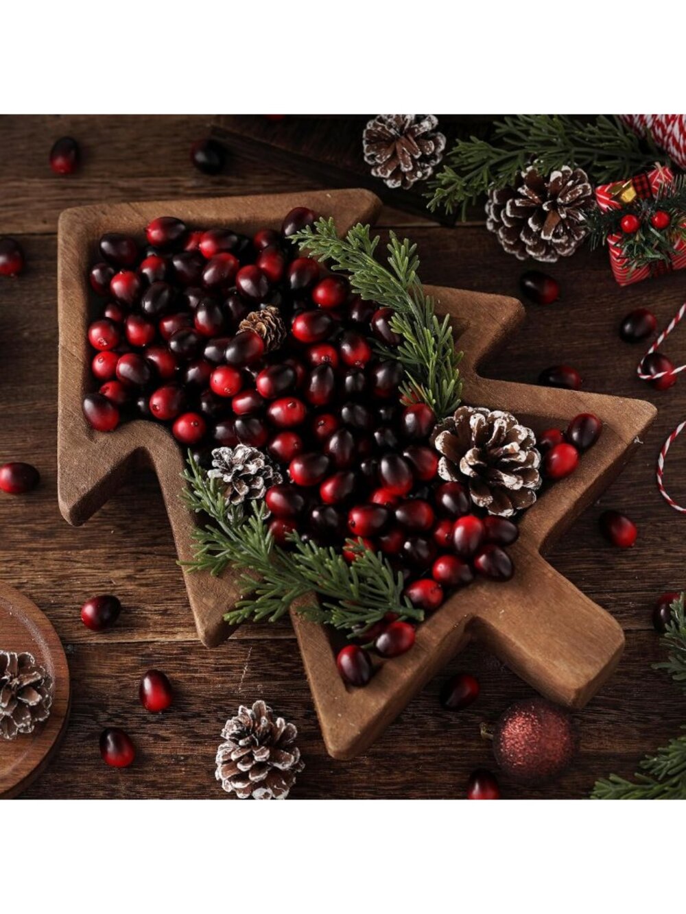 500 Pcs Christmas Artificial Cranberries - Festive Vase Bowl Filler Decor